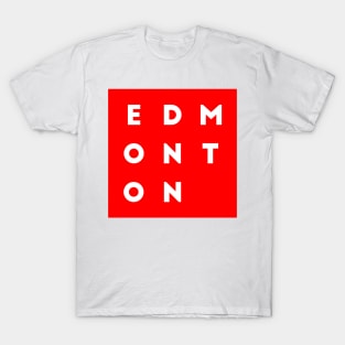 Edmonton | Red square, white letters | Canada T-Shirt